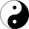 Yin-Yang-Zeichen als Symbol der Polarität dieser Welt